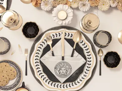 table set 106 Low-poly 3D model