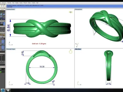 Solitaire Wedding Engagement Women Band Ring 3D print model 7