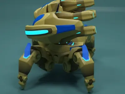 3D model of a robot based on StarCraft motives 3D model