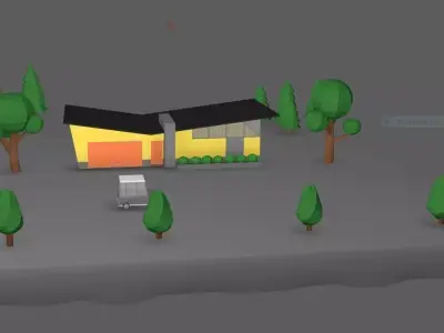 home modelling  Low-poly 3D model