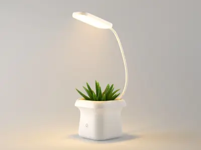 Lamp with plants pot for studio 3D model