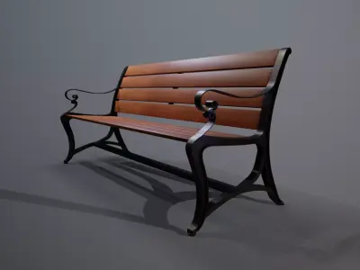 Bench Lowpoly 3D model Low-poly 3D model
