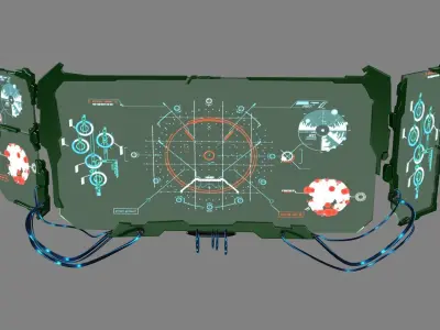 Sci-fi Monitor2 Low-poly 3D model