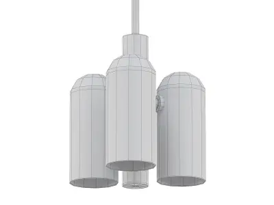 Odyssey 3 three - light brass pendant with glass shades 3D model