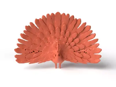 Peafowl Dust Voronoi Low-poly 3D model