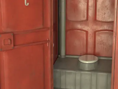 Public Portable Toilet 02 PBR Game Ready Low-poly 3D model