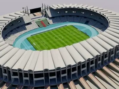 Zayed Sports City Stadium - Abu Dhabi Low-poly 3D model