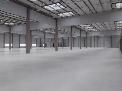 Factory Hall Interior 7 Low-poly 3D model