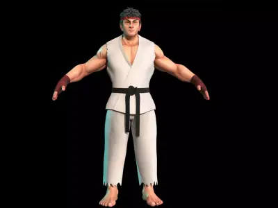 Street fighter - Ryu 3D model Low-poly 3D model