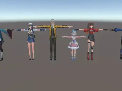 Super Mecha Champions characters 3D model