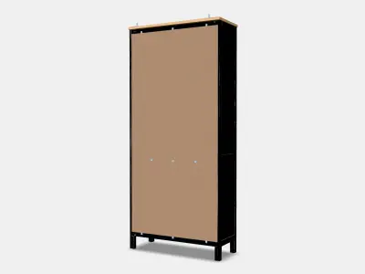 HEMNES Glass door cabinet with 3 drawers Low-poly 3D model