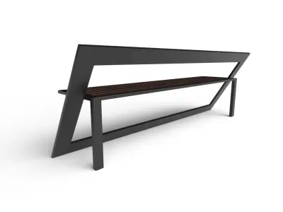 Bench  M17 Low-poly 3D model