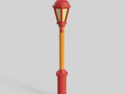 Cartoon Street Light 8 3D model