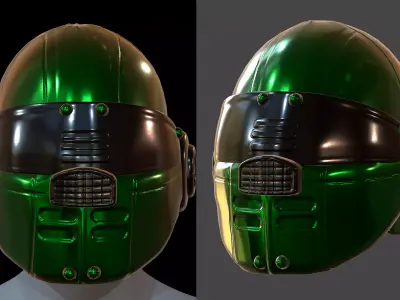 Helmet plastic  ball shaped Low-poly 3D model Low-poly 3D model