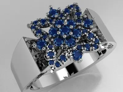 Ring boutique set Blooming Lily 3D print model