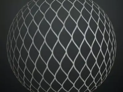 Wave Grille Metal Mesh PBR Seamless Texture