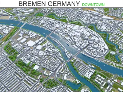 Bremen Downtown Germany Low-poly 3D model