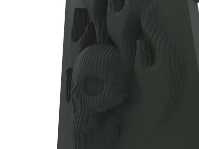 parametric wood skull 3D print model