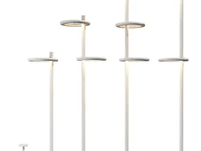 Modern Street Lights with rings 3D model