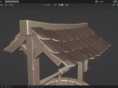 Low poly well Low-poly 3D model