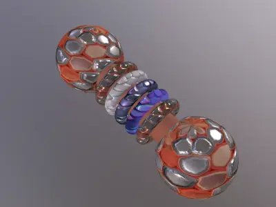 twoball orange and glass ring Texture