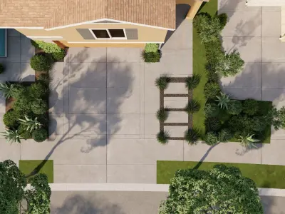 Garden Landscape 3D Model - SketchUp and Lumion Scene 3D model 3D model