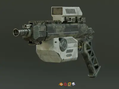 sci-fi gun 3D model 23