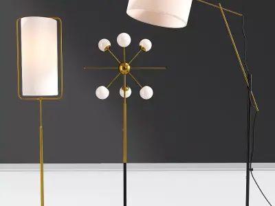 Modern Floor Lamps Collection 3D model
