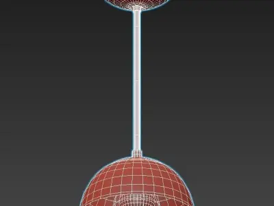 Color-Cadbury-Pendant-8 pendant light with glass shade and br... 3D model