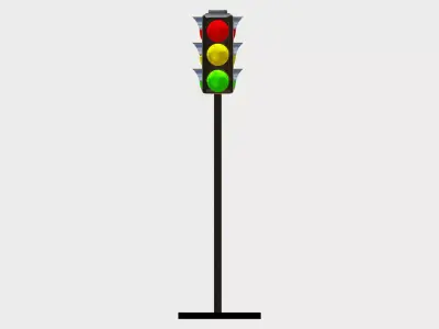 Traffic Light Low-poly 3D model 8