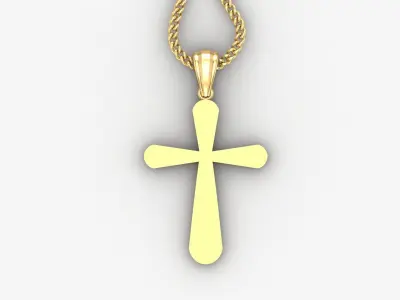 Light Gold 18K Cross Pendant 1CP095 3D print model buy