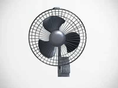 Black Wall Fan 3D model