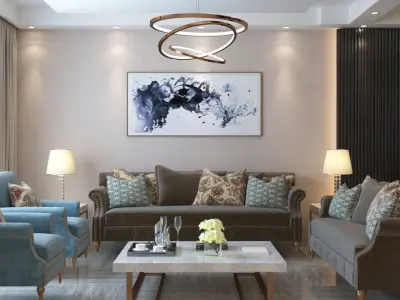 Dining and Living Room 3D model