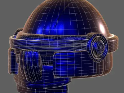 Gas mask helmet 3d model scifi Low-poly  Low-poly 3D model 155