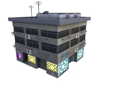 Cyberpunk Building 54 Low-poly 3D model
