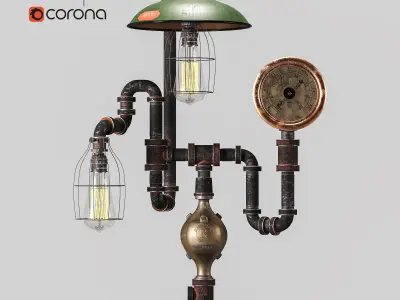 Antique Steam Gauge Lamp by Machineagelamps 3D model