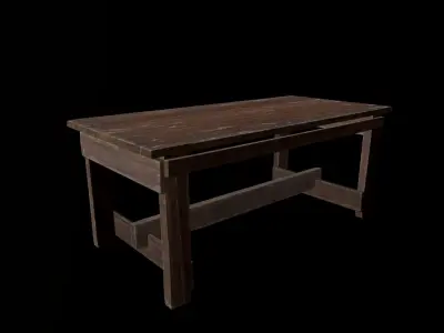 Wooden Table Free low-poly 3D model buy