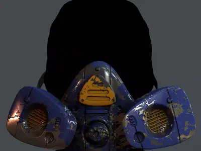 Gas mask helmet 3d model scifi Low-poly Low-poly 3D model Low-poly 3D model