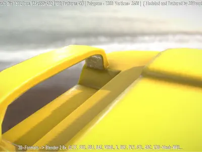 Yellow Plastic Waste Bin 120 Liters 936x550x482 Low-poly 3D model