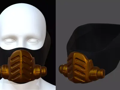Gas mask helmet 3d model scifi Low-poly  Low-poly 3D model 415
