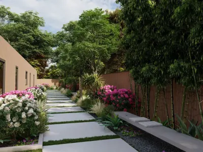 3D Exterior Scene 3D model design garden and landscape 3D model 31