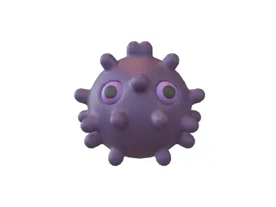 Virus Character v1 008 Low-poly 3D model