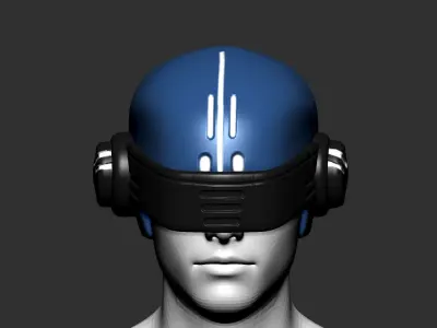 helmet high poly sculpt 3d printable 3D model 7
