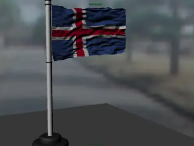 Iceland flag 3D model