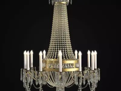 Classic Chandelier for Hotel Lobby and Ballrooms 3D model