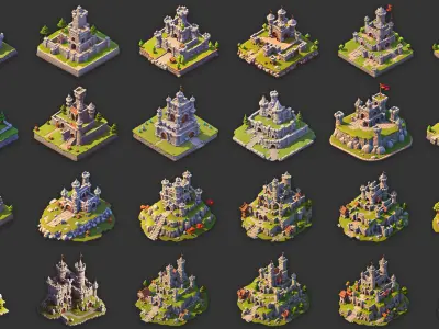 100 Fantasy Medieval Castle And Fort Game Asset Texture