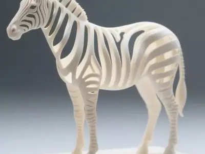 3251  Hollow Zebra with Cutout Stripes  3D Model  STL 3D print model