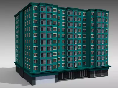 Apartment Building 001 3D model