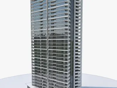 Apartment Building 03  Low-poly 3D model