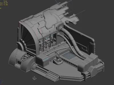 Space Station - Interior Wall 01 3D model